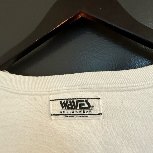 WAVES M EVC Vintage puffy paint golfing Women's Sweatshirt - White and Purple - Picture 9 of 14